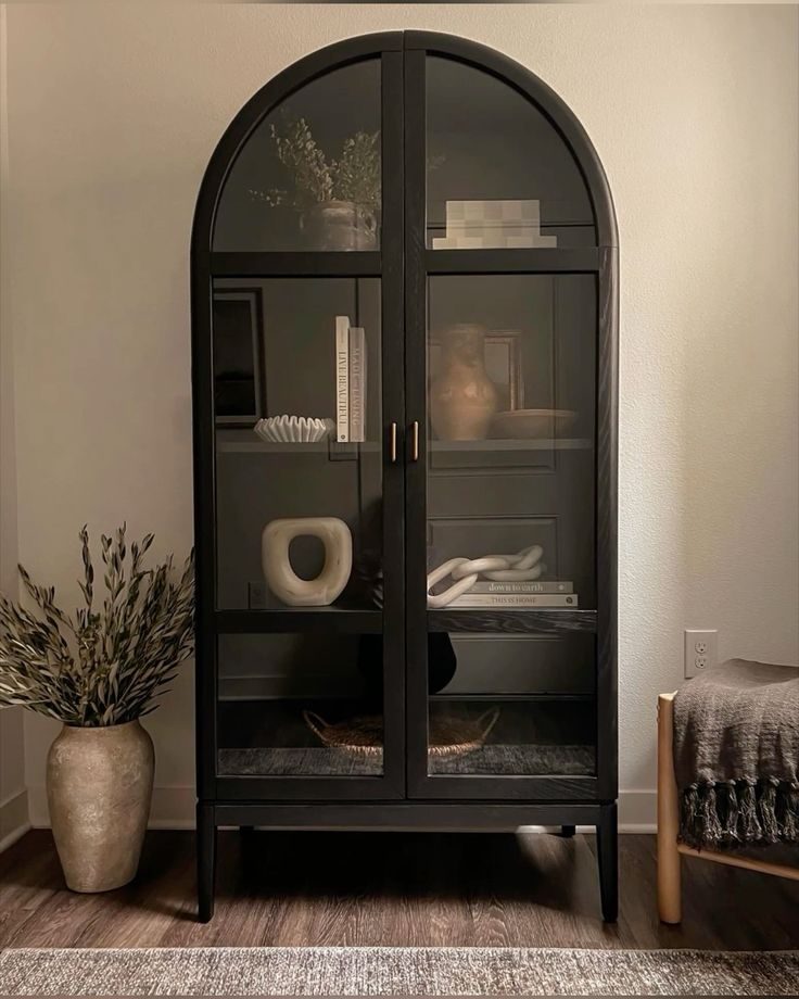Glass-Front Entryway Cabinet Ideas