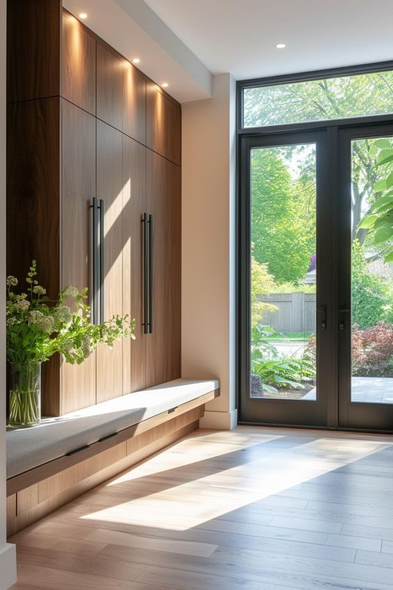 High-Gloss Finish Entryway Cabinet Ideas
